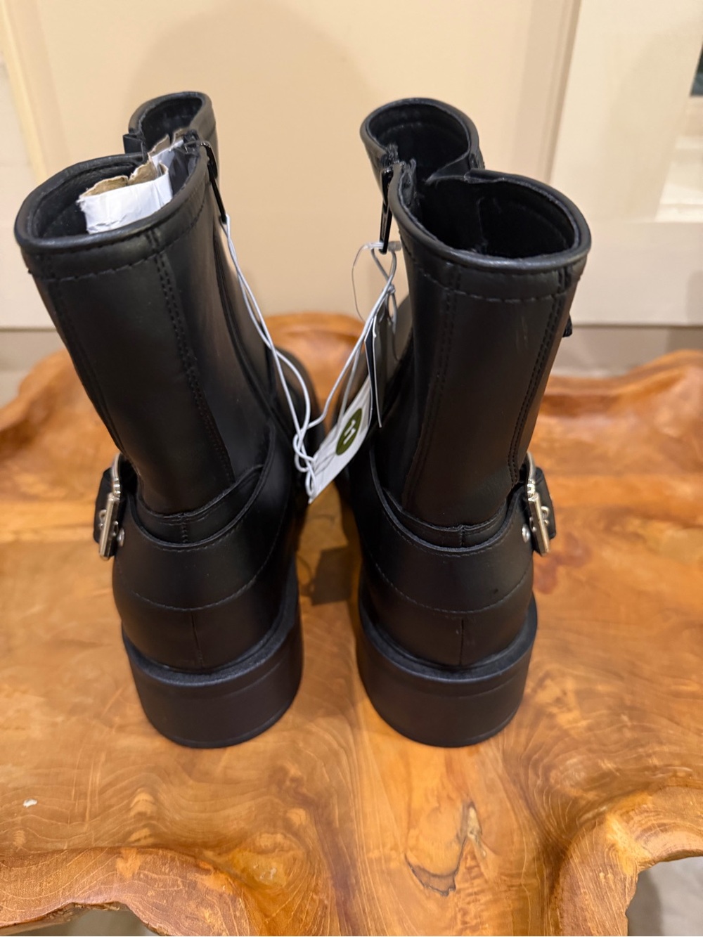 New UNIVERSAL THREAD CONNOR Black faux Leather Buckle Ankle Boots Women’s 11 - Picture 4 of 10
